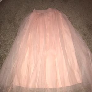 Blush Tulle Midi Skirt